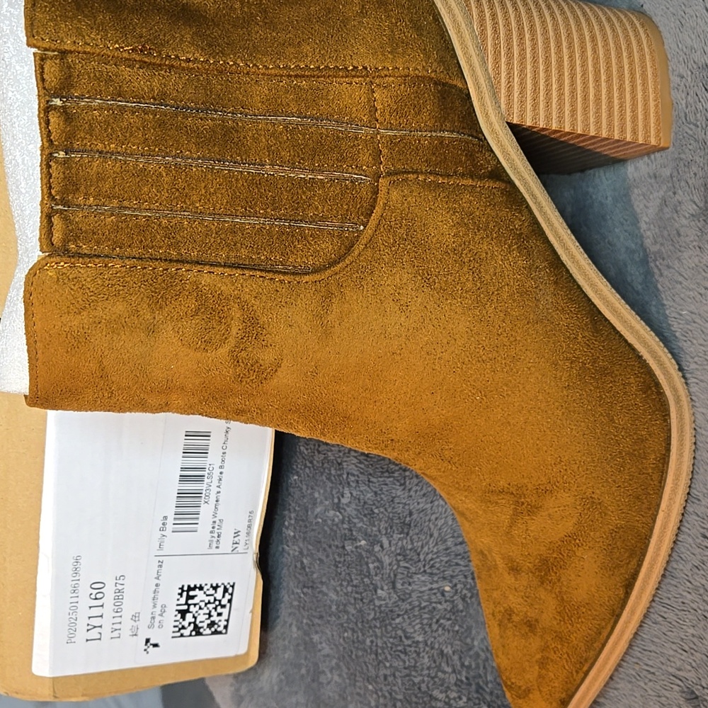 Imily Bela Women's Elastic Ankle Brown Suede  Boots Sz 7.5 - Picture 2 of 5